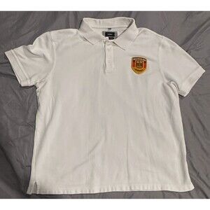 YORN Pima Cotton Polo Shirt Mens XL White SS Deutschland Patch Golf